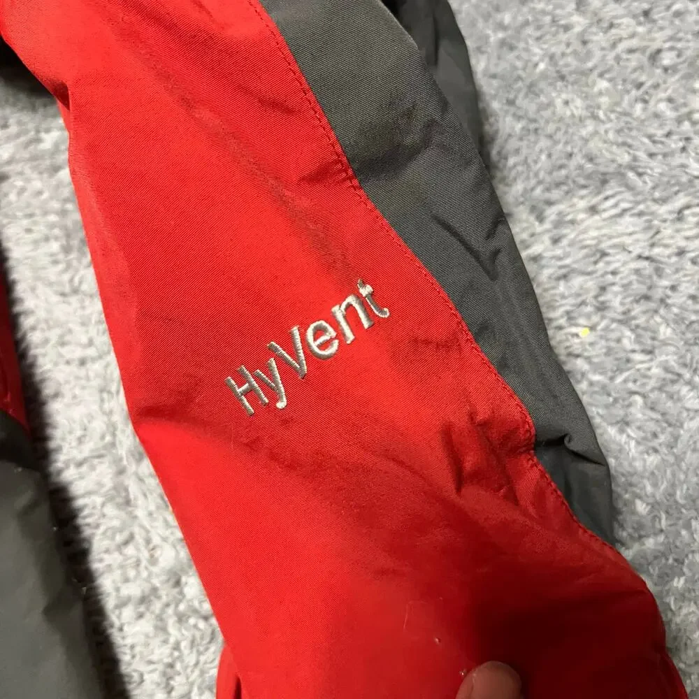 The North Face Coat Mens Medium HyVent Ski Shell Jacket – Red Black Nylon Hooded